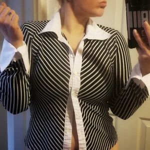 Sexy secretary button up top Medium